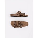 GOODIN Women's leather flip-flops with leopard print | Shoptok.si
