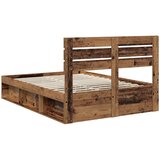  Krevetna konstrukcija s uzglavljem Staro drvo 150 x 200 cm | shoptok.hr