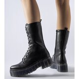 Gemre Black high insulated leather boots Middletown | Shoptok.si