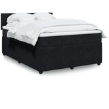 vidaXL Krevet s oprugama i madracem crni 140x200 cm baršunasti | shoptok.hr