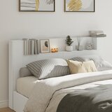 vidaXL Ormarić za uzglavlje s LED svjetlima bijeli 180x16 5x103 5 cm | shoptok.hr