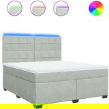 vidaXL Box spring postelja z vzmetnico svetlo siva 180x200 cm žamet | Shoptok.si