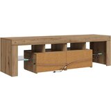 TV ormarić LED boja hrasta 140 x 36,5 x 40 cm konstruirano drvo | shoptok.hr