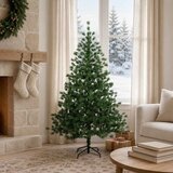  Umjetno božićno drvce s nogom 150 cm PVC i metal Zelena - 150 cm bez LED svjetala | shoptok.hr