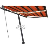  Avtomatska tenda LED + senzor 350x250 cm oranžna/rjava, (20729072) | Shoptok.si