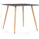  Blagovaonski stol sivi i boja hrasta 80,5 x 80,5 x 73 cm MDF | Eponuda.com