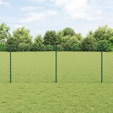 vidaXL Ograda od lanca s 10 U postova Zelena 1x10 m Čelik Cijene