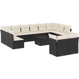  13-dijelni set vrtnih sofa s jastucima poliratan crni | shoptok.hr