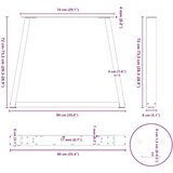  Noge za jedilno mizo v obliki črke V, 2 kosa, bele, 90 x (72-73,3) cm, jeklo, (22123842) | Shoptok.si