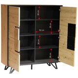 XORA visoka komoda, črna, barve hrasta | Shoptok.si