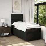 vidaXL Box spring postelja z vzmetnico črna 90x200 cm blago | Shoptok.si
