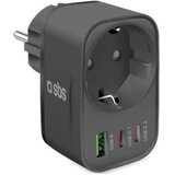 Sbs Stenski polnilnik 30W z vtičnico 2xUSB-C, 1xUSB-A črne barve, (5000279431) Cene