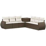  Set sofe 7 kom. Smeđa i krem bijela 243 x 243 x 85 cm | shoptok.hr