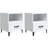 Maison Chic Dvo delni komplet Nočne omarice - Nočne mize bela konstruiran les, (21688961) | Shoptok.si