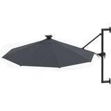  Stenski senčnik z LED in kovinskim drogom 300 cm antraciten | Shoptok.si