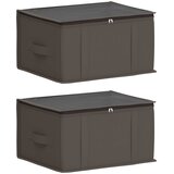  Kutija za pohranu s prozirnim prozorom na vrhu 2 pcs Siva | shoptok.hr