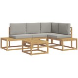  Set vanjskih sofa 4 Komad Bijela i svjetlosiva Poliester | Shoptok.si