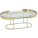 Schafer Schäfer ovalni stakleni stolić zlatni 39 x 25 cm Emi | shoptok.hr