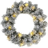  Božićni vijenac Zelena i bijela Ø 50 cm PVC 25 LED lampica | shoptok.hr