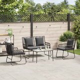 Set vrtnih namještaja 4 pcs Crna i antracit poliratan | shoptok.hr