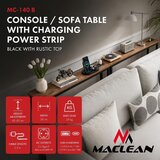 Maclean MC-140 B pomoćni stol uz kauč s utičnicama i USB punjačem | shoptok.hr