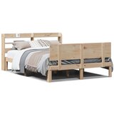 Maison Chic Posteljni okvir - Dvoposteljna postelja - Zakonska postelja z vzglavjem 150x200 cm trdna borovina, (21692666) | Shoptok.si