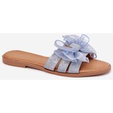 Boto Women Flat Heel Slippers With Tulle Bow Denim Tanira | shoptok.hr