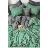 Mila Home Zelena/siva posteljnina za zakonsko posteljo/podaljšana iz renforce bombaža z rjuho/4-delna 200x220 cm –