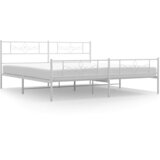  Metalni okvir kreveta uzglavlje i podnožje bijeli 193x203 cm | shoptok.hr