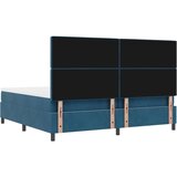  Postelja z vzmetnico z vzmetnico Temno modra 200 x 200 cm Žamet, (5000043844) | Shoptok.si