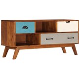 The Living Store TV omarica s 3 predali 110x35x50 cm trden akacijev les - TV Omarica, (21374459) Cene