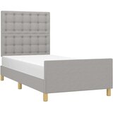  Posteljni okvir z vzglavjem svetlo siv 100x200 cm blago, (20906559) | Shoptok.si
