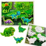  Drvena slagalica s dvodjelnim dinosaurima - 12 elemenata | shoptok.hr