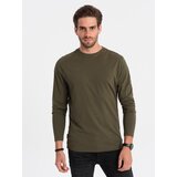 Ombre Men's unprinted longsleeve - dark olive green Cene