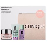 Clinique Beauty Routine Hydration darovni set hidratantna krema Moisture Surge 100-Hour Auto Replenishing Hydrator 50 ml + tekući sapun za lice All About Clean Liquid Facial Soap 30 ml + losion Clarifying Lotion 2 30 ml + kozmetička torbica za žene | shoptok.hr