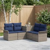  Set sofe 5 kom. Siva i tamnoplava Poli Rattan i čelik | shoptok.hr