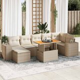 Maison Chic Seti vrtnega pohištva - Vrtna garnitura - Vrtni pohištvo set 8-delna z blazinami bež poli ratan, (21800911) | Shoptok.si