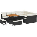  Sjedeća garnitura za vrt 12 kom. Crna poliratan 287 x 234 x 85 cm | Shoptok.si