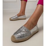 Gemre Silver perforated espadrilles on a platform Zelvira | Shoptok.si