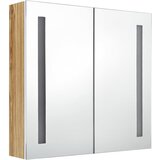  LED kupaonski ormarić s ogledalom bijeli i hrast 62x14x60 cm | shoptok.hr