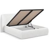 Makamii Bijeli tapecirani bračni krevet s prostorom za odlaganje s podnicom 160x200 cm Hauke – | shoptok.hr