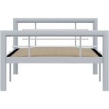  Posteljni okvir siv in bel kovinski 100x200 cm, (20606583) | Shoptok.si