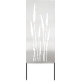 vidaXL Privatnost u vrtu Cvjetni Srebrno 50 x 140 cm Nehrđajući čelik - Nehrđajući čelik Trava 50 x 140 cm | shoptok.hr