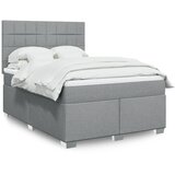  Krevet box spring s madracem svjetlosivi 140x200 cm od tkanine | shoptok.hr