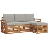  Set vanjskih sofa 4 kom. Prirodna i svijetlo siva Bijela 193,5 x 122,5 x 73 cm | shoptok.hr
