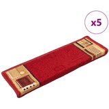  Otirači za stepenice samoljepljivi 5 kom 65x21x4 cm crveni | shoptok.hr