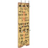 vidaXL Stenski obešalnik s 6 kljukicami 120x40 cm FAMILY | Shoptok.si