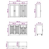  Kuhinjska jedinica LUCCA 4 kom. Bijela visokog sjaja - Bijela visokog sjaja 100 cm | shoptok.hr