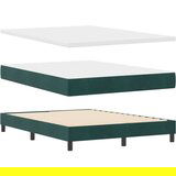 Box Spring Krevet s Madracem Tamno Zelena 140x190 cm Baršun | shoptok.hr