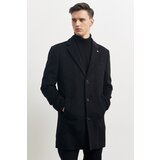 ALTINYILDIZ CLASSICS Men's Black Standard Fit Regular Cut Mono Collar Wool Coat Cene